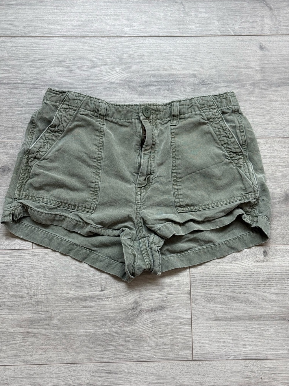 aerie Olive Green Mini Cargo Shorts
